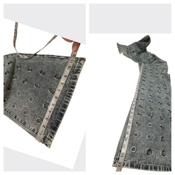 Fashion Nova Wide Leg Silver Ringlets Jeans Sz 5 NWT - Picture 8 of 8